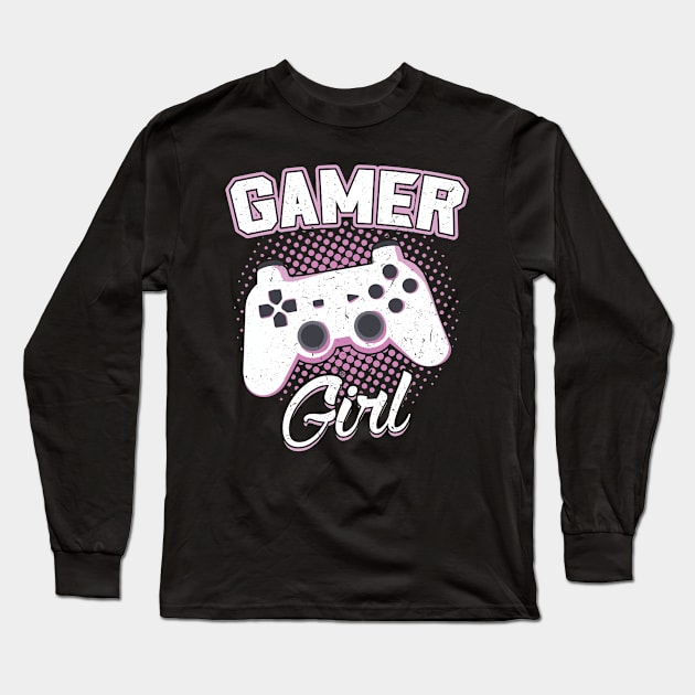 Gaming Gamer Girl Long Sleeve T-Shirt by Peco-Designs